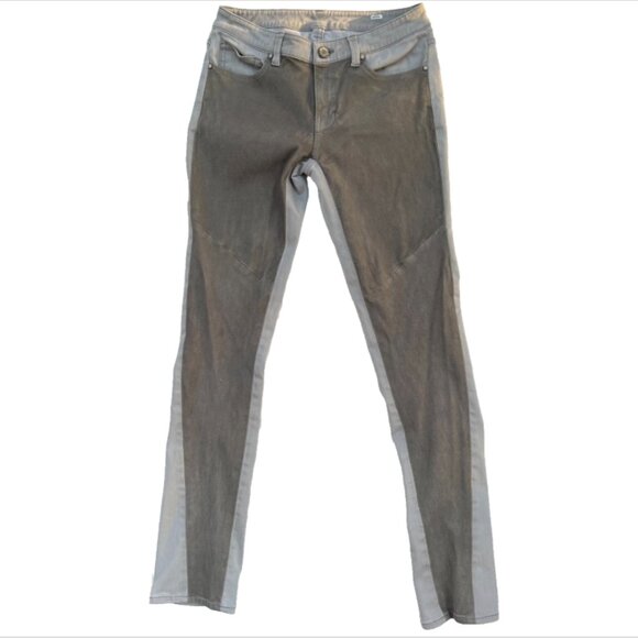 Elie Tahari Women's 6 Pants Silver Two Tone Vanessa Stretch Khaki Suede $598